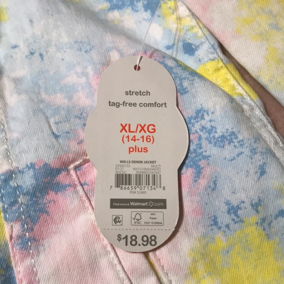 Wonder Nation NWT/White Tye Dyed Denim Jacket - Picture 6 of 13